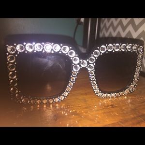 Black sunglasses with rhinestone border